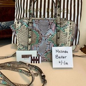 Henri Bendel Faux Snakeskin Beekman Mini Satchel